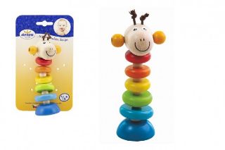 Obrázek z Žirafa na gumě dřevěná 15cm na kartě 6m+ 